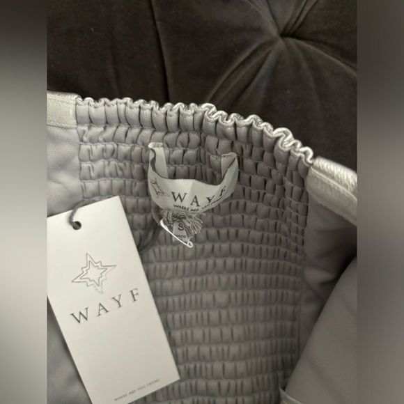 Wayf silver metallic faux leather tube top in size Small - Picture 7 of 7